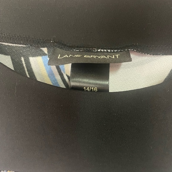 Lane Bryant high waisted smocked blouse in blues and black. Size 14/16 - Picture 4 of 4